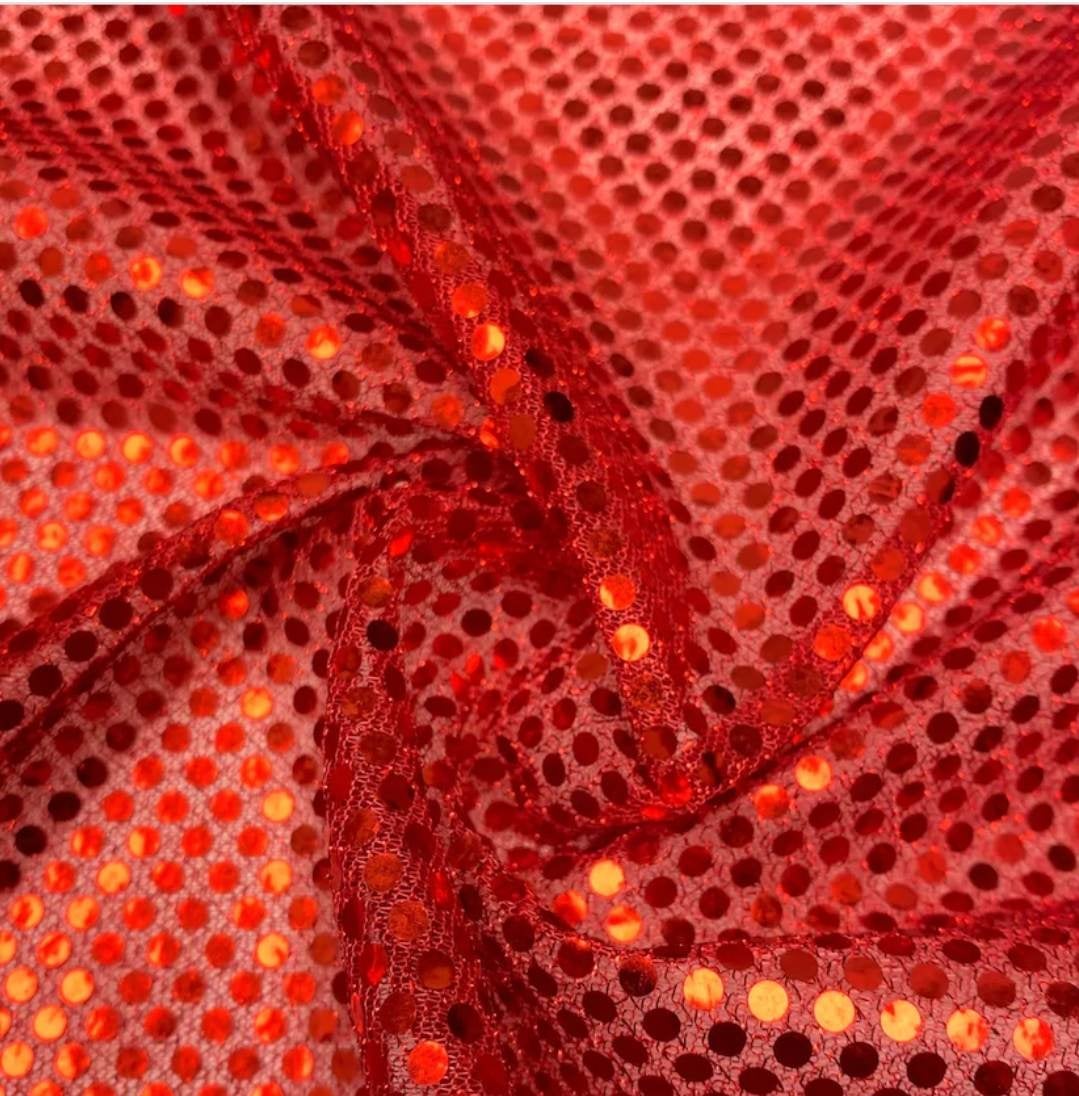 Red Confetti Sequin  Dru Christine Fabrics & Design